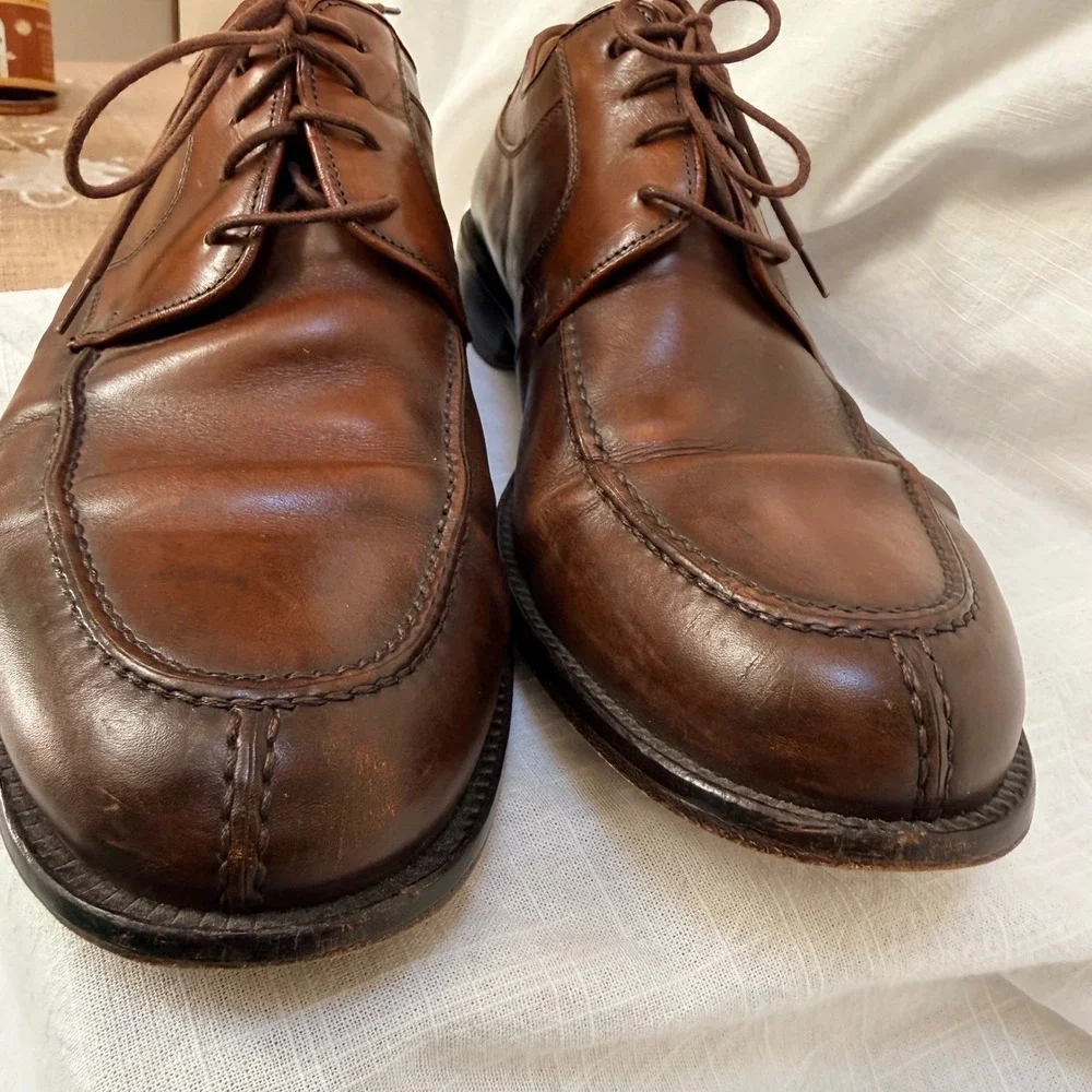 Sandro Moscoloni Split Toe Oxford 9.5 Brown Leather Dress Shoes SANTO-GLD-SY